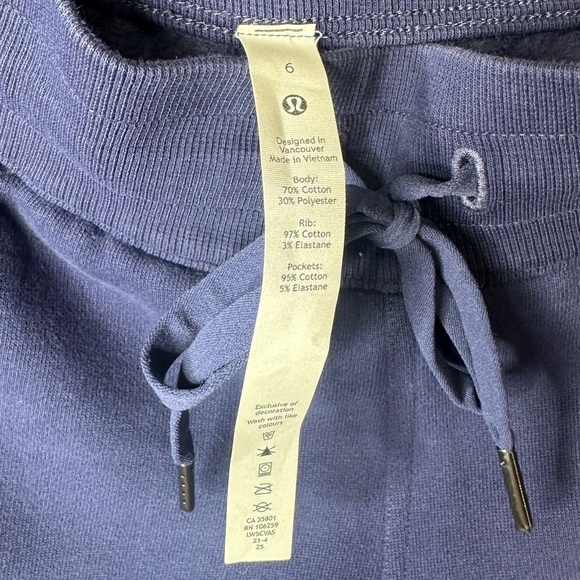 Lululemon | Navy Blue Drawstring Jogger Sweatpants | Size 6 - Picture 6 of 6